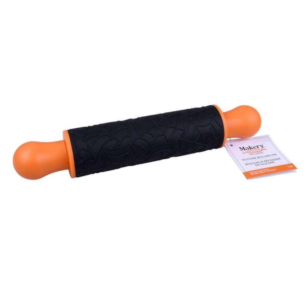 Orange & Black Spiderweb Silicone Rolling Pin